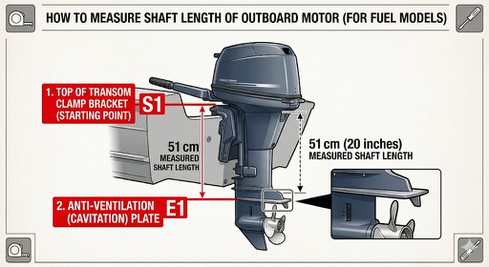 Outboard Shaft Length Measure Outboard Shaft Length Measure